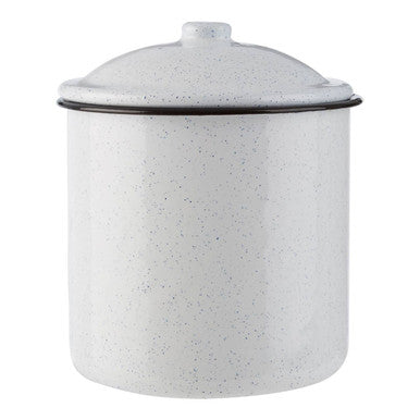 Orsina Hygge Large Food Canister – White Enamel Kitchen Storage Jar