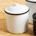 Orsina Hygge Large Food Canister – White Enamel Kitchen Storage Jar