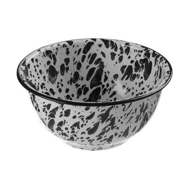 Orsina Hygge Medium Metal Bowl – Speckled White Modern Serving Bowl