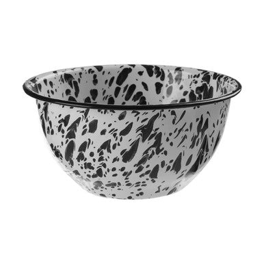 Orsina Hygge Medium Metal Bowl – Speckled White Modern Serving Bowl