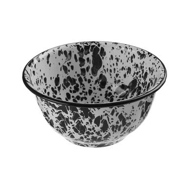 Orsina Hygge Large Metal Serving Bowl | Speckled White Artisan Decor