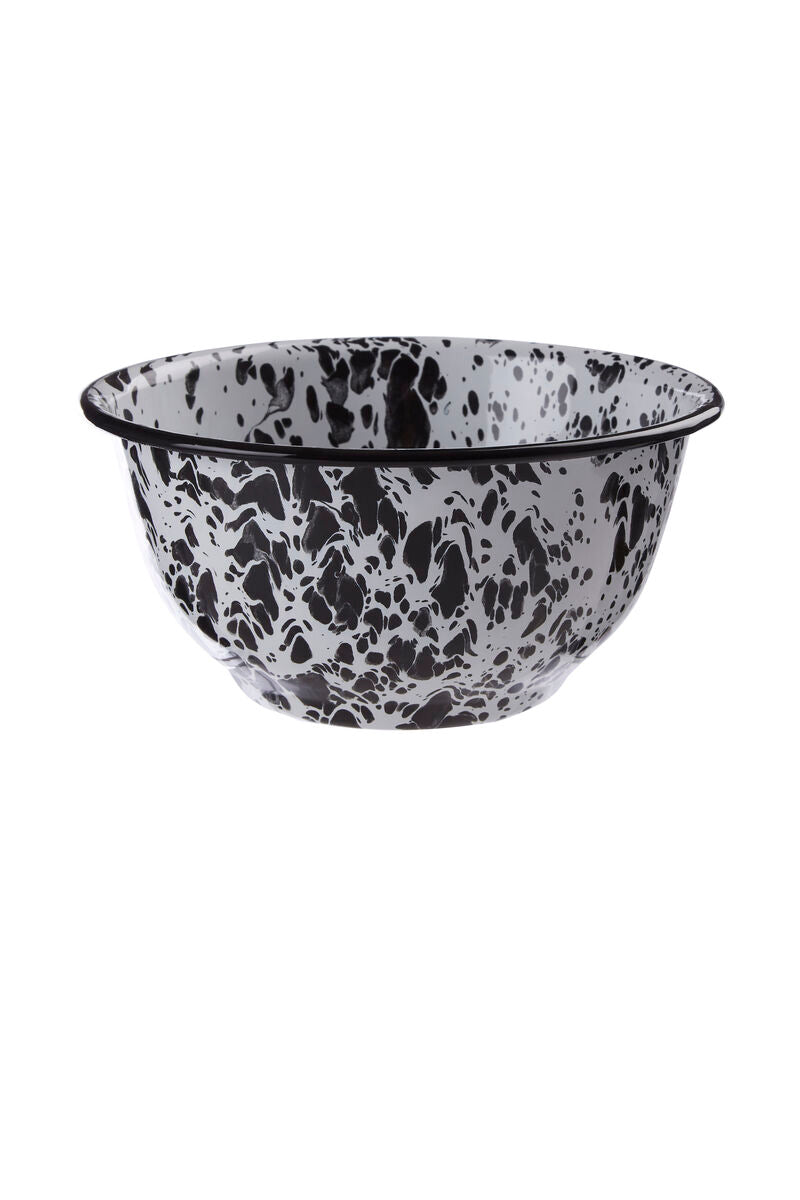 Orsina Hygge Large Metal Serving Bowl | Speckled White Artisan Decor