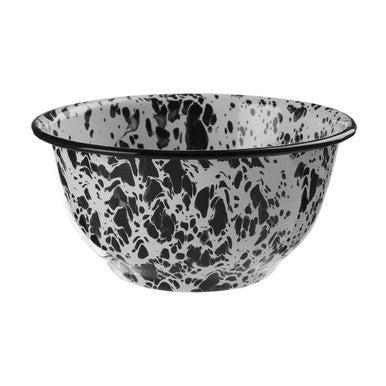 Orsina Hygge Large Metal Serving Bowl | Speckled White Artisan Decor