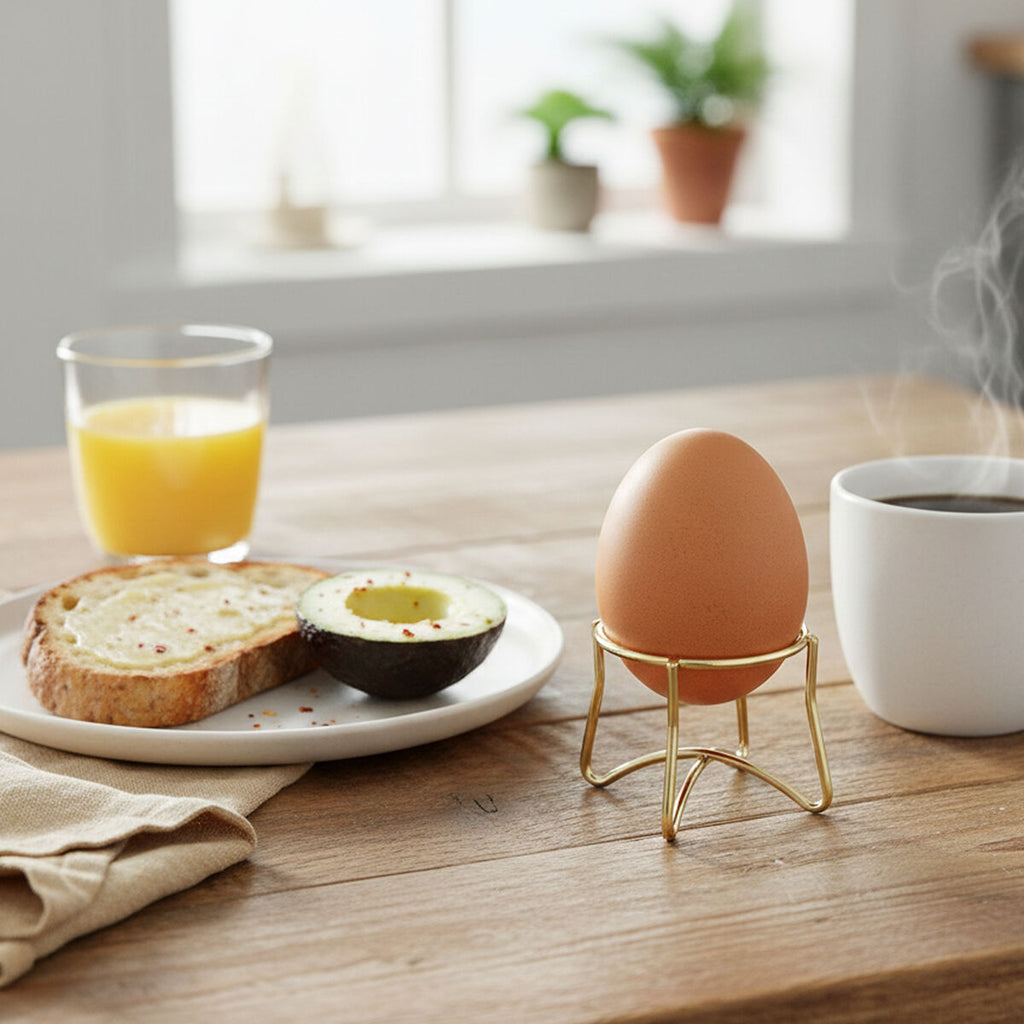Orsina Hygge Gold Finish Iron Egg Holder – Modern Scandi Style Stand