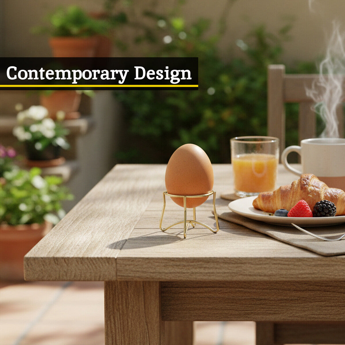 Orsina Hygge Gold Finish Iron Egg Holder – Modern Scandi Style Stand