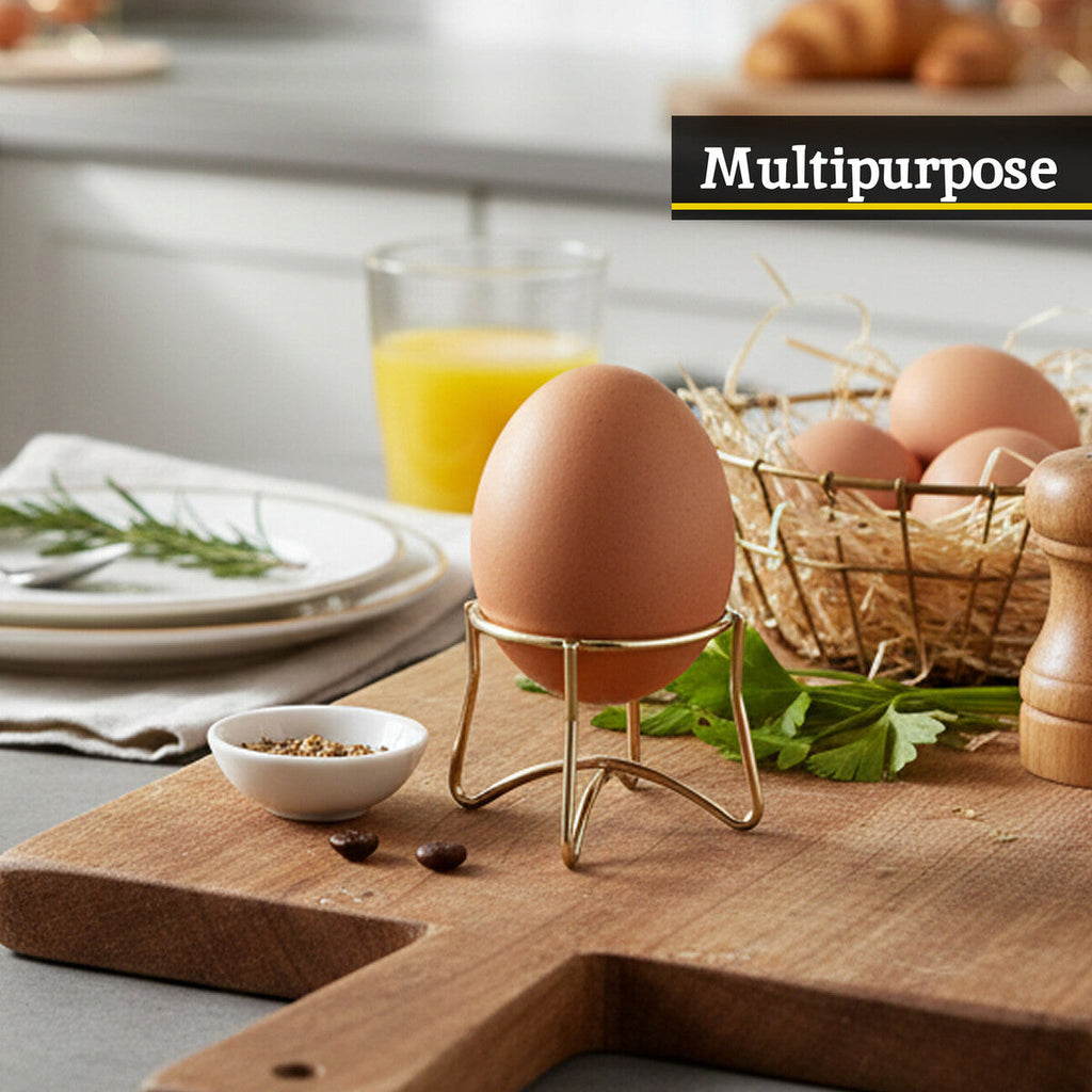 Orsina Hygge Gold Finish Iron Egg Holder – Modern Scandi Style Stand