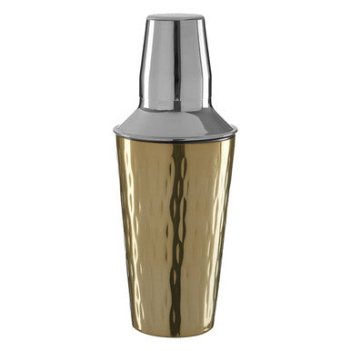Orsina Mixology Cocktail Shaker – Hammered Gold Stainless Steel