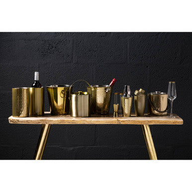 Orsina Mixology Cocktail Shaker – Hammered Gold Stainless Steel