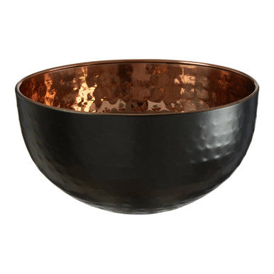 Orsina Miressa Small Hammered Serving Bowl – Black and Gold Steel