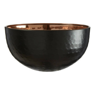 Orsina Miressa Small Hammered Serving Bowl – Black and Gold Steel