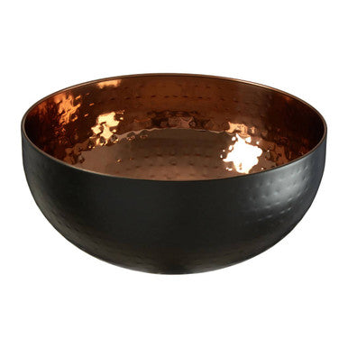 Orsina Miressa Large Hammered Serving Bowl – Black and Gold Steel