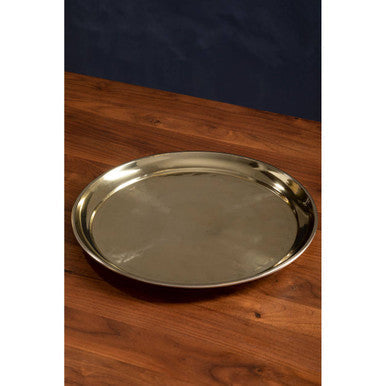 Orsina Miressa Brass Large Serving Plate – Round Deep Dish Platter