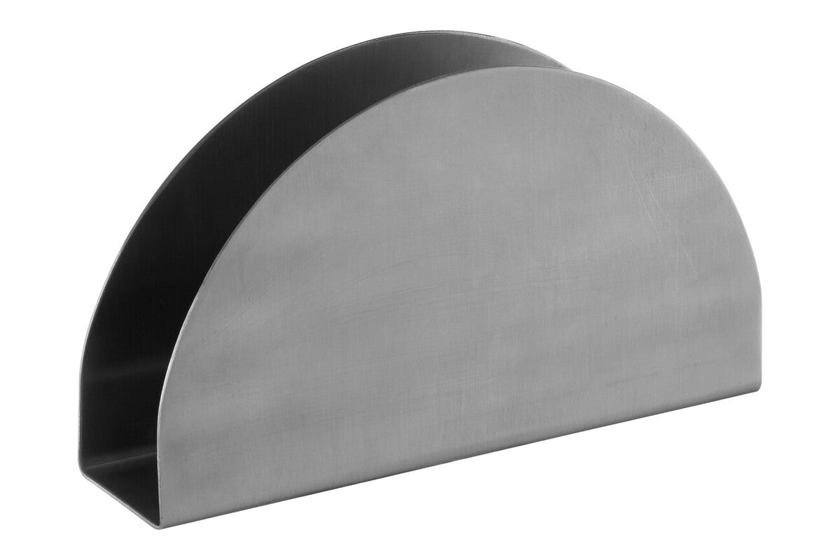 Orsina Mixology Napkin Holder – Silver Half-Moon Tabletop Organizer