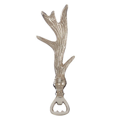 Orsina Antler Bottle Opener – Sculptural Nickel-Tone Bar Tool