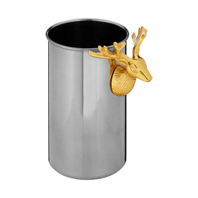 Orsina Atholl Wine Cooler – Silver & Gold Stag Head Handle Chiller