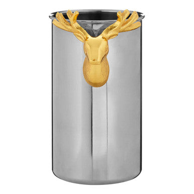 Orsina Atholl Wine Cooler – Silver & Gold Stag Head Handle Chiller