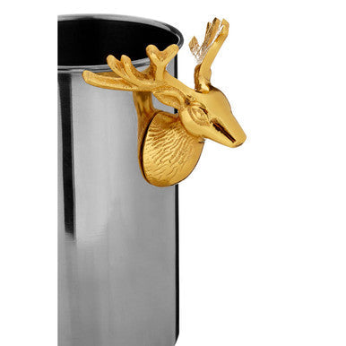 Orsina Atholl Wine Cooler – Silver & Gold Stag Head Handle Chiller