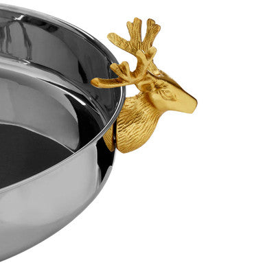 Orsina Atholl Serving Tray – Silver & Gold Stag Head Luxury Barware