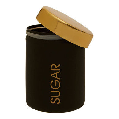 Orsina Liberty Sugar Canister – Black and Gold Kitchen Storage Jar