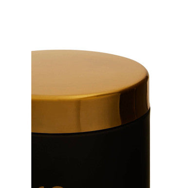 Orsina Liberty Black Enamel Biscuit Canister with Gold Lid Storage