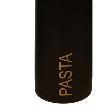 Orsina Liberty Black Enamel Pasta Canister with Gold Lid Storage