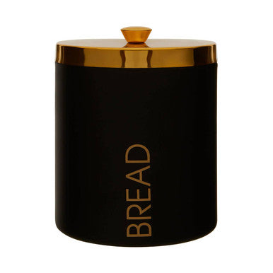 Orsina Liberty Black Enamel Bread Bin – Gold Lid Kitchen Storage
