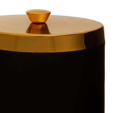 Orsina Liberty Black Enamel Bread Bin – Gold Lid Kitchen Storage
