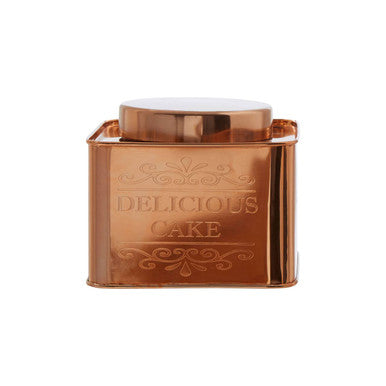 Orsina Chai Square Cake Canister – Copper Finish Food Storage Tin