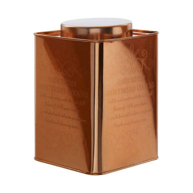 Orsina Chai Square Copper Finish Cookie Canister | Kitchen Storage