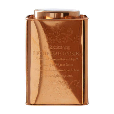 Orsina Chai Square Copper Finish Cookie Canister | Kitchen Storage