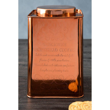 Orsina Chai Square Copper Finish Cookie Canister | Kitchen Storage