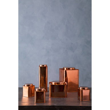 Orsina Chai Square Copper Finish Cookie Canister | Kitchen Storage