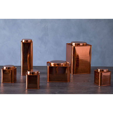 Orsina Chai Square Copper Finish Cookie Canister | Kitchen Storage