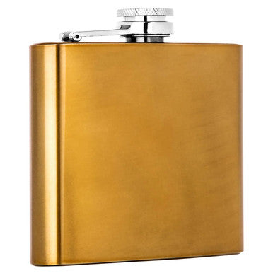 Orsina Auden Gold Finish Hip Flask – 5oz Compact Metallic Pocket Flask