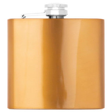 Orsina Auden Gold Finish Hip Flask – 5oz Compact Metallic Pocket Flask