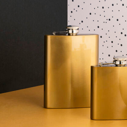 Orsina Auden 8oz Gold Finish Hip Flask – Luxury Stainless Steel Gift