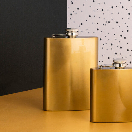 Orsina Auden 8oz Gold Finish Hip Flask – Luxury Stainless Steel Gift