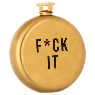 Orsina Mimo F*Ck It Hip Flask – Gold Finish Novelty Barware Gift