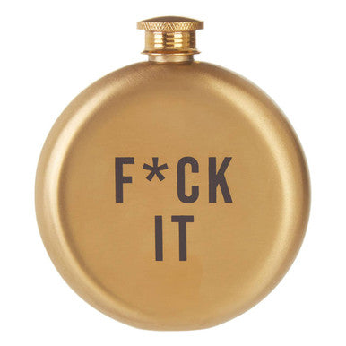Orsina Mimo F*Ck It Hip Flask – Gold Finish Novelty Barware Gift