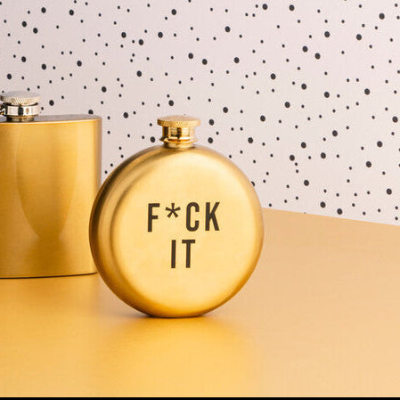 Orsina Mimo F*Ck It Hip Flask – Gold Finish Novelty Barware Gift