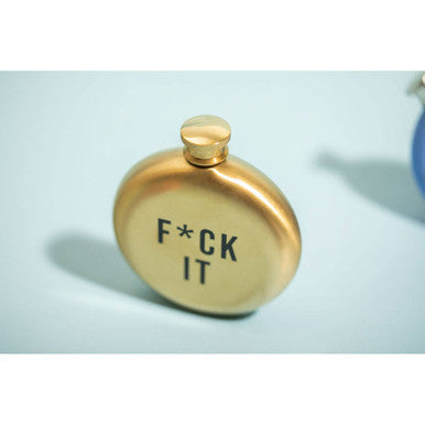Orsina Mimo F*Ck It Hip Flask – Gold Finish Novelty Barware Gift