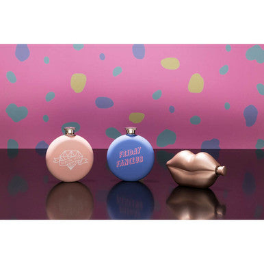 Orsina Mimo Pout Hip Flask – Brushed Pink Satin Finish Barware