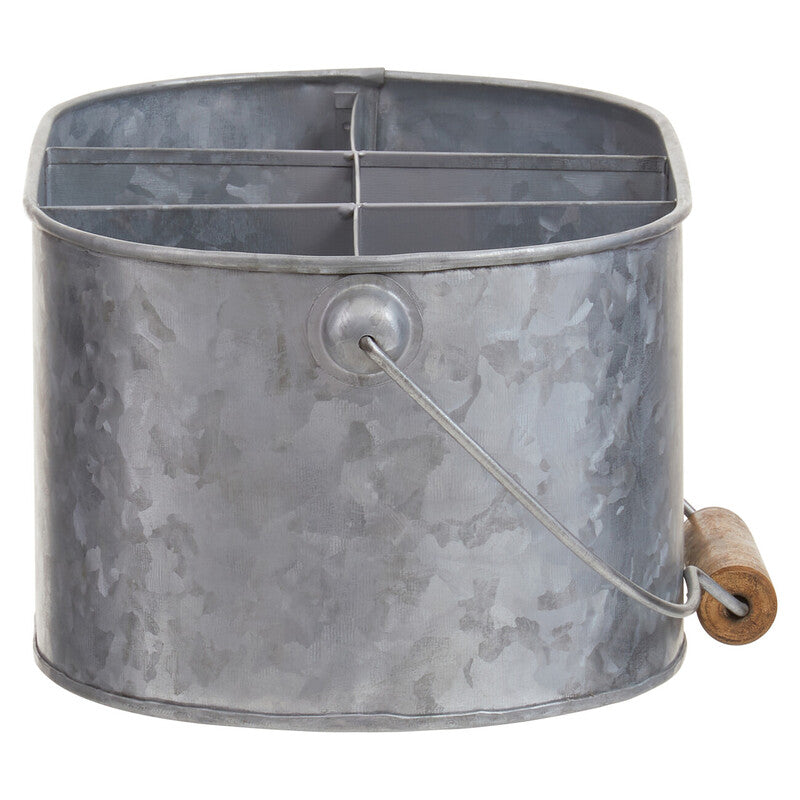 Orsina Drummond 6 Compartment Oval Galvanised Steel Storage Caddy
