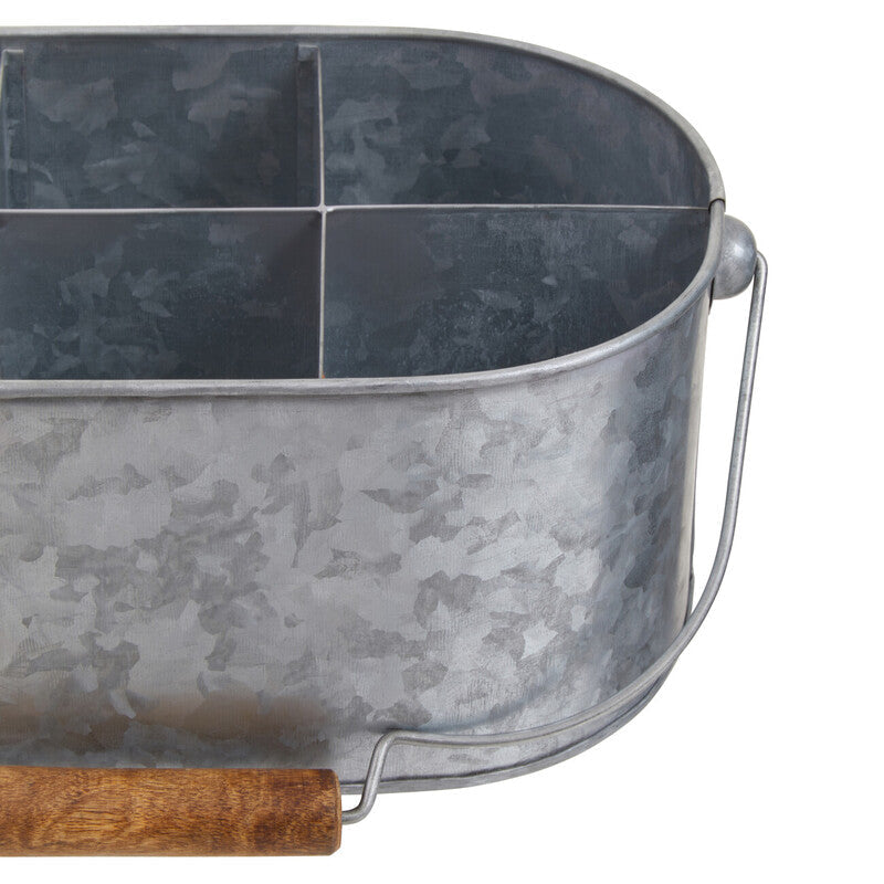 Orsina Drummond 6 Compartment Oval Galvanised Steel Storage Caddy