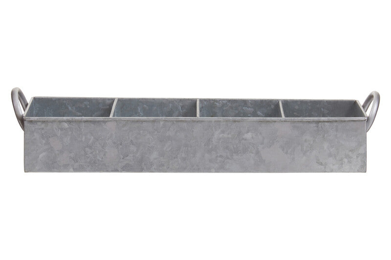 Orsina Galvanised Steel 4 Compartment Rectangular Serving Tray