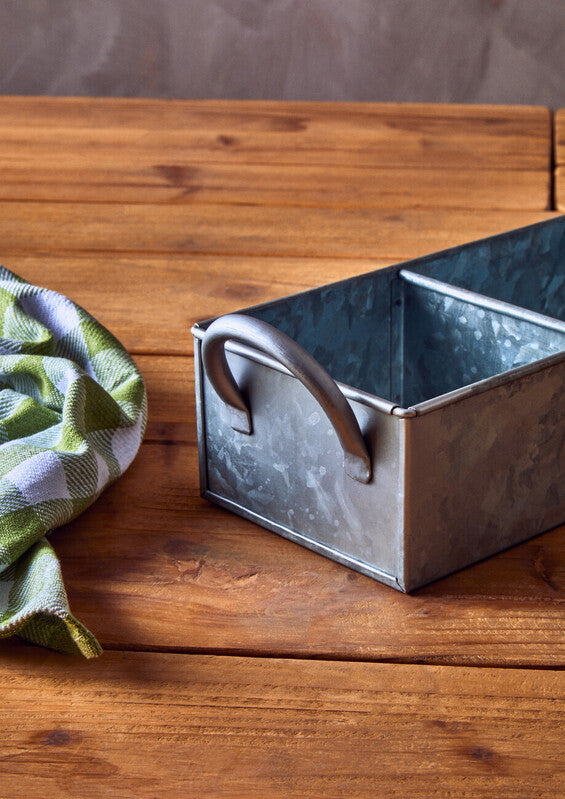 Orsina Galvanised Steel 4 Compartment Rectangular Serving Tray