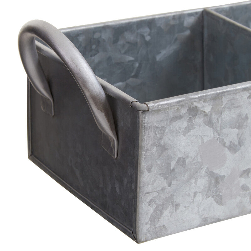 Orsina Galvanised Steel 4 Compartment Rectangular Serving Tray