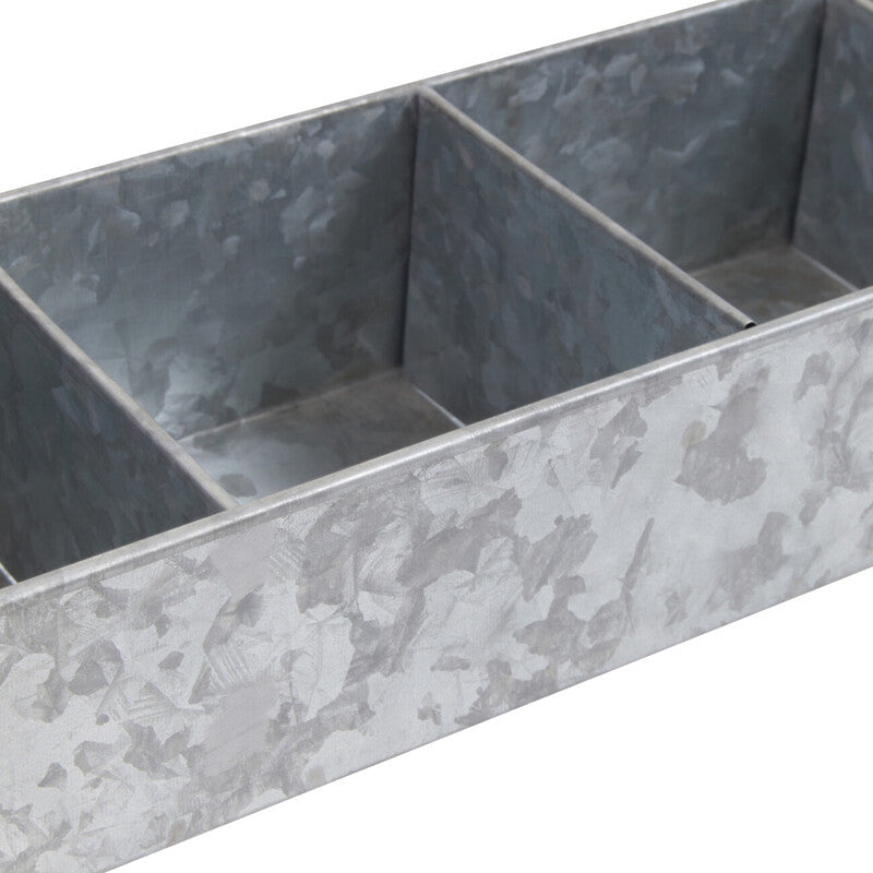 Orsina Galvanised Steel 4 Compartment Rectangular Serving Tray