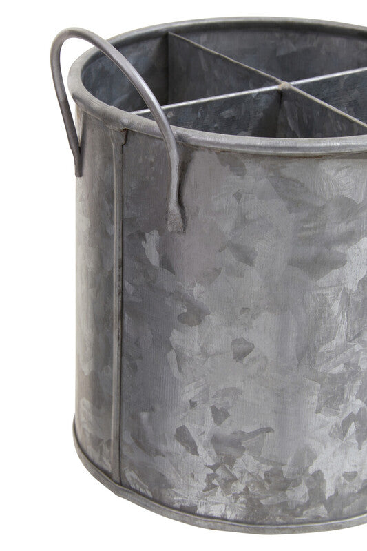 Orsina Drummond Galvanised Steel Cutlery Holder – 4 Section Organizer