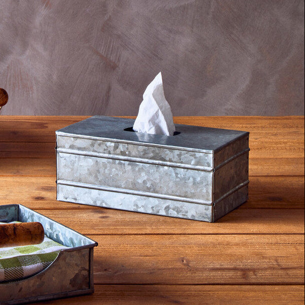 Orsina Drummond Galvanised Steel Rectangular Tissue Box Cover